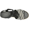 image:imageKarl Lagerfeld Paris Womens Celest Ankle Strap Wedge Espadrille SandalBlackCream