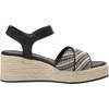 image:imageKarl Lagerfeld Paris Womens Celest Ankle Strap Wedge Espadrille SandalBlackCream