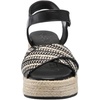 image:imageKarl Lagerfeld Paris Womens Celest Ankle Strap Wedge Espadrille SandalBlackCream