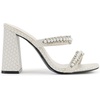 image:imageKarl Lagerfeld Paris womens Rayan Embellished Block Heel SandalSoft White