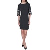 image:imageKarl Lagerfeld Womens 34 Sleeve Scuba Crepe Wear to Work Midi DressBlackSoft White