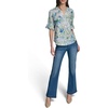 image:imageKarl Lagerfeld Womens 34 Sleeve VNeck Whimsy Print BlouseSky Blue Multi