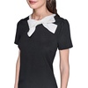 image:imageKarl Lagerfeld Womens Aline Crew Neck Scuba Crepe DressBlack  Soft White