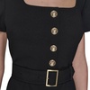 image:imageKarl Lagerfeld Womens Belted Buttons Down Front Scuba Crepe DressBlack  Soft White