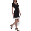 image:imageKarl Lagerfeld Womens Belted Buttons Down Front Scuba Crepe DressBlack  Soft White