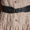 image:imageKarl Lagerfeld Womens Belted Puff Sleeve Dress with Lace FloralFrench Beige