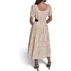 image:imageKarl Lagerfeld Womens Belted Puff Sleeve Dress with Lace FloralFrench Beige