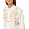 image:imageKarl Lagerfeld Womens Blouse with Gold Foil Graphic Chain PrintSoft White