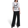 image:imageKarl Lagerfeld Womens Bow Details Short Sleeve Black and White SweaterSoft White