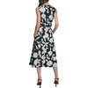 image:imageKarl Lagerfeld Womens Button Up Collared Belted Shirt DressBlackSoft White Multi