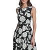image:imageKarl Lagerfeld Womens Button Up Collared Belted Shirt DressBlackSoft White Multi