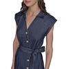 image:imageKarl Lagerfeld Womens Buttons Down Front Denim Self Tie Belt DressIndigo