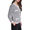 image:imageKarl Lagerfeld Womens Cardigan Button Front Stripe SweaterSoft WhiteBlack