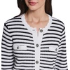 image:imageKarl Lagerfeld Womens Cardigan Button Front Stripe SweaterSoft WhiteBlack