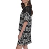 image:imageKarl Lagerfeld Womens Chevron Sweater Knit TShirt DressBlackSoft White