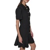image:imageKarl Lagerfeld Womens Collared Short Puffed Sleeve Above the Knee Sheath DressBlack