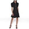 image:imageKarl Lagerfeld Womens Collared Short Puffed Sleeve Above the Knee Sheath DressBlack