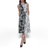 image:imageKarl Lagerfeld Womens Collared Sleeveless Fun Midi DressBlackSoft White MultiSoft White Black Multi