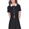 image:imageKarl Lagerfeld Womens Contrast Collar and Sleeve Trim Midi DressBlack  Soft White