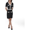 image:imageKarl Lagerfeld Womens Contrasting Colors Knit Buttons Aline DressBlackSoft White