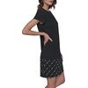 image:imageKarl Lagerfeld Womens Crew Neck Twist Front Scuba Crepe DressBlack