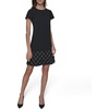 image:imageKarl Lagerfeld Womens Crew Neck Twist Front Scuba Crepe DressBlack