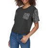 image:imageKarl Lagerfeld Womens Cropped Tweed Detail TopBlack
