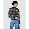 image:imageKarl Lagerfeld Womens Floral Detail Iconic Cardigan SweaterBlackSoft White