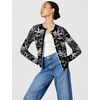 image:imageKarl Lagerfeld Womens Floral Detail Iconic Cardigan SweaterBlackSoft White