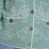 image:imageKarl Lagerfeld Womens Floral Detail Iconic Cardigan SweaterFresh MintSoft White