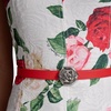 image:imageKarl Lagerfeld Womens Floral Print Rosette Belt DressSoft White Multi