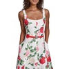 image:imageKarl Lagerfeld Womens Floral Print Rosette Belt DressSoft White Multi