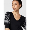 image:imageKarl Lagerfeld Womens Floral Short Sleeve SweaterBlack