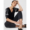 image:imageKarl Lagerfeld Womens Floral Short Sleeve SweaterBlack