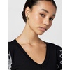 image:imageKarl Lagerfeld Womens Floral Short Sleeve SweaterBlack