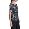 image:imageKarl Lagerfeld Womens Flutter Short Sleeve Printed BlouseBlackBisque Multi