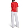 image:imageKarl Lagerfeld Womens Johnny Collar VNeck Rosette Button SweaterApple RedSoft White