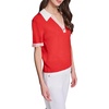image:imageKarl Lagerfeld Womens Johnny Collar VNeck Rosette Button SweaterApple RedSoft White