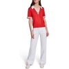 image:imageKarl Lagerfeld Womens Johnny Collar VNeck Rosette Button SweaterApple RedSoft White