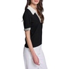 image:imageKarl Lagerfeld Womens Johnny Collar VNeck Rosette Button SweaterBlackSoft White
