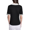 image:imageKarl Lagerfeld Womens Johnny Collar VNeck Rosette Button SweaterBlackSoft White
