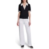 image:imageKarl Lagerfeld Womens Johnny Collar VNeck Rosette Button SweaterBlackSoft White