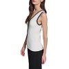 image:imageKarl Lagerfeld Womens Layering Piece VNeck Black and White SweaterSoft WhiteBlack