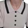 image:imageKarl Lagerfeld Womens Logo Collared Neck Polo SweaterBisqueBlack
