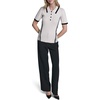 image:imageKarl Lagerfeld Womens Logo Collared Neck Polo SweaterBisqueBlack