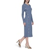 image:imageKarl Lagerfeld Womens Long Sleeve Button Detail Ankle Length Essential DressGlacier BlueNaval Academy