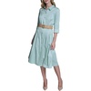 image:imageKarl Lagerfeld Womens Long Sleeve Collared Button Down Belted DressFresh Mint