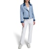 image:imageKarl Lagerfeld Womens Long Sleeve Collared Denim Tweed JacketLight Blue Multi