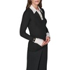 image:imageKarl Lagerfeld Womens Long Sleeve Collared Flared Sleeves Gold Buttons SweaterBlackSoft White