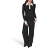 image:imageKarl Lagerfeld Womens Long Sleeve Collared Flared Sleeves Gold Buttons SweaterBlackSoft White
